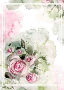 Particolare di carta da parati con rose in stile Shabby Chic