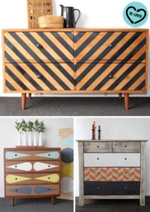 3 esempi di mobili con decorazioni optical